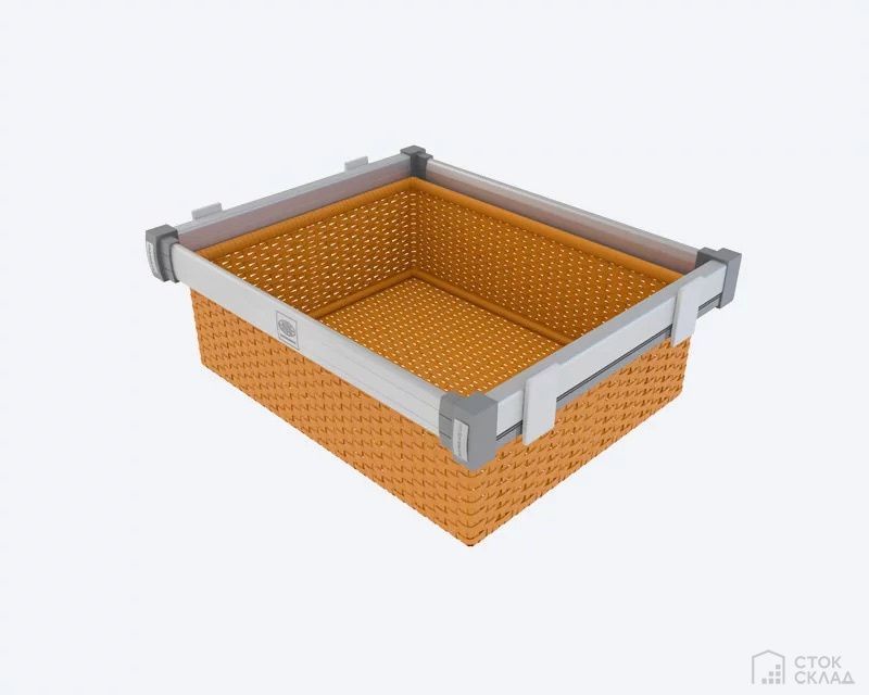 картинка Premium корзина RATTAN 564*465*185 мм натуральная KOMANDOR Артикул: FL205-R-564-NT - СтокСклад