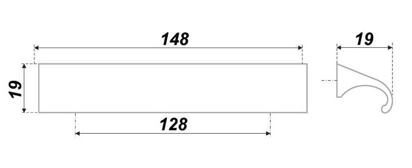 картинка Ручка RS059AL 128 мм, АЛЮМИНИЙ - СтокСклад