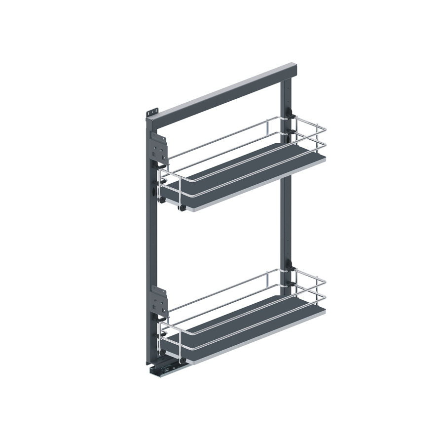 картинка REJS MAXIMA SILVA Карго мини боковое левое 200 металл хром/МДФ графит - СтокСклад