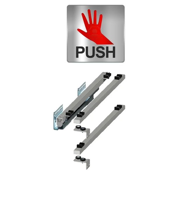 картинка REJS Система Push to open боковая левая для карго 15/20 серебро - СтокСклад