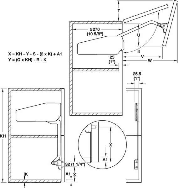 картинка Подъемный механизм FREE FOLD модель F4fo. Высота/вес: 650-730 мм/5,8-12,2 кг - СтокСклад