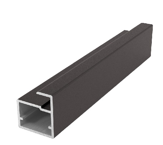 картинка PREMIAL Corto RF 11 фасадный профиль под стекло, ЧЕРНЫЙ МАТОВЫЙ, 2620 мм - СтокСклад