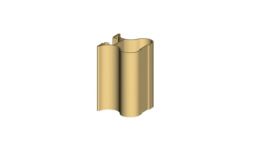 картинка ALUTECH A20-E6 Профиль вертикальный (H-Закр) ЗОЛОТО (5,3м) (0004) - СтокСклад