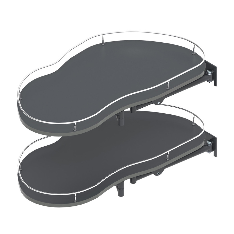 картинка REJS Магический угол Optima 900/500 левый металл/мдф хром/графит с доводчиком - СтокСклад