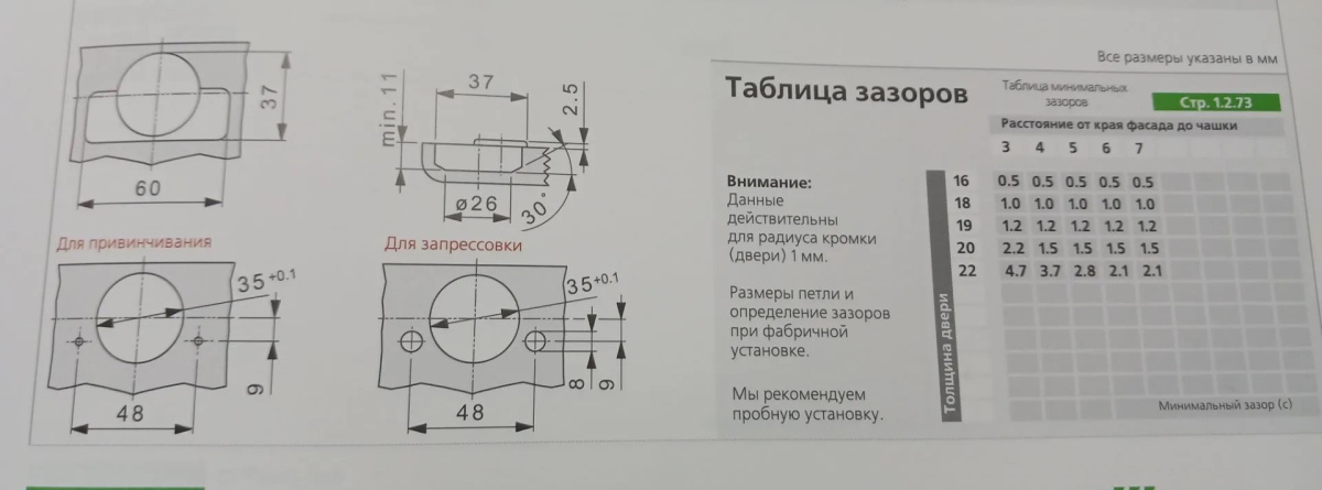 картинка Петля CS F22 для полунакладных дверей, угол открывания 110 - СтокСклад